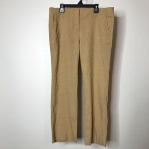 Theory Crop Pants Sz 10 Tan Linen/Viscose/Spandex